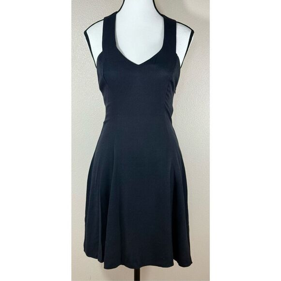 Vintage Jessica McClintock Gunne Sax 90’s Little Black Mini Racerback Dress 7/8 - Picture 2 of 11